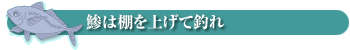 鯵は棚を上げて釣れ